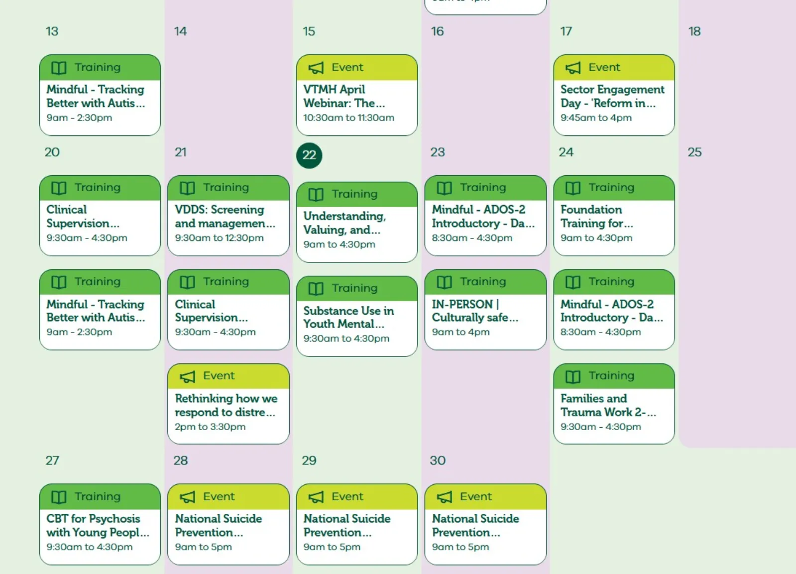 calendar-training